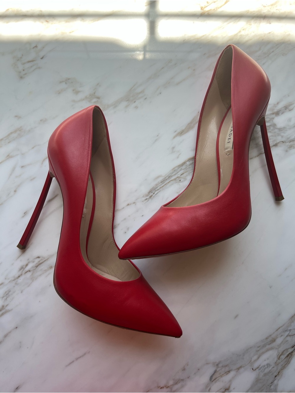 Casadei Blade Pump Red with red heel 38